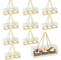 Comprar 20 Cajas Transparentes Para Cupcakes Con Asa, Cajas De Magda