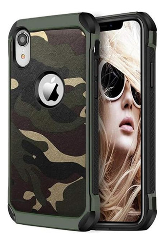 Fdtcyds Funda Para iPhone XR Armor Hybrid Rugged