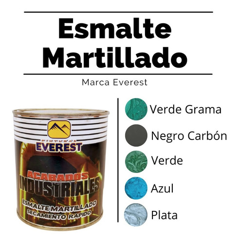 Imagen 3 de 3 de Pintura Esmalte Martillado Plata 1/4 De Galon Marca Everest