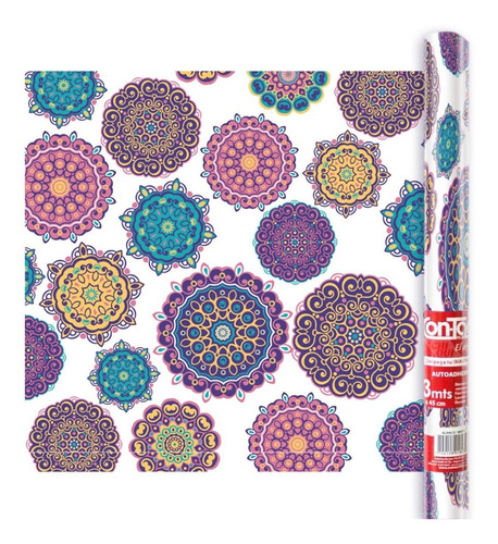 Papel Tapiz O Vinilo Adhesivo Mandalas Rollo 6 Mts Contact 