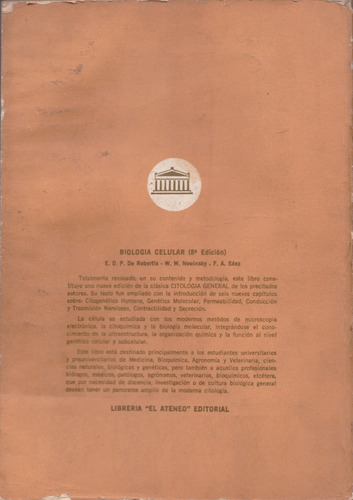 Biología Celular - De Robertis, Nowinski, Saez (Usado)