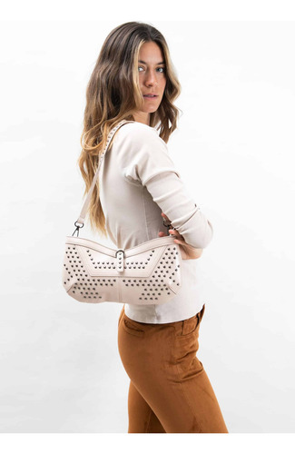 Cartera Pu Con Tachas Y Correa Extraible La Chapelle Nude Lisa Níquel Nude