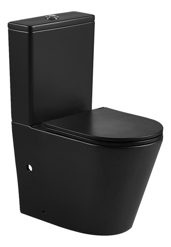 Wc Sanitario Kubo Negro 2149a Asiento Plano Ultrasilencioso