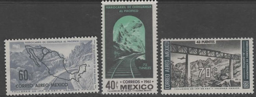  México  Estampillas Ferrocarril Chihuahua Pacifico 1961 Mnh