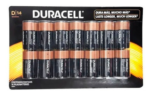 Pilas D Duracell Coppertop Alcalinas Pack De 14 Baterias