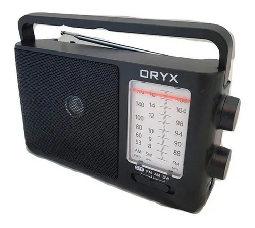 Radio Portátil Alimentacion Dual Oryx Kk-8021 3 Bandas Negro