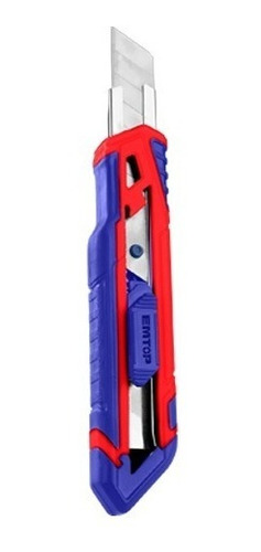 Imagen 1 de 3 de Cutter Plastico Con Grip Guia Metalica 18mm Trincheta Emtop