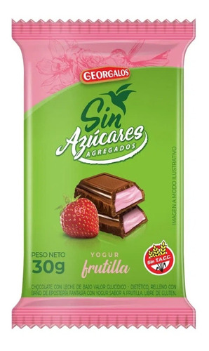 Chocolate Georgalos Sin Azúcar 30gr Pack X 12un - Cioccolato