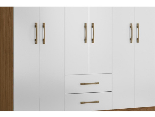 Guarda Roupa Panamá 06 Portas E 02 Gavetas Naturale Branco