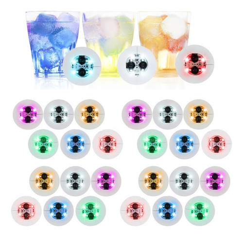 24 Pegatinas Luce Taza Tapete Led Luz Para Botella Posavasos