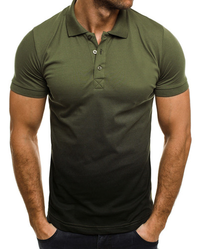 Camiseta Deportiva Casual D Man Tops Con Solapa Degradada Y