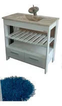 Comprar Vanitory Laqueado Diseño 80 Cm Mesada Marmol Travertino + Envió Gratis - Estilo Acqua Baños Y Cocinas