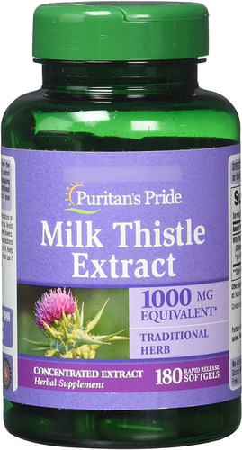 Milk Thistle 1000mg 180 Capsulas Cardo Mariano Silimarina Us