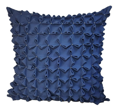 Almofada Decorativa Em Relevo Azul Sala Sofá Cama 45x45cm