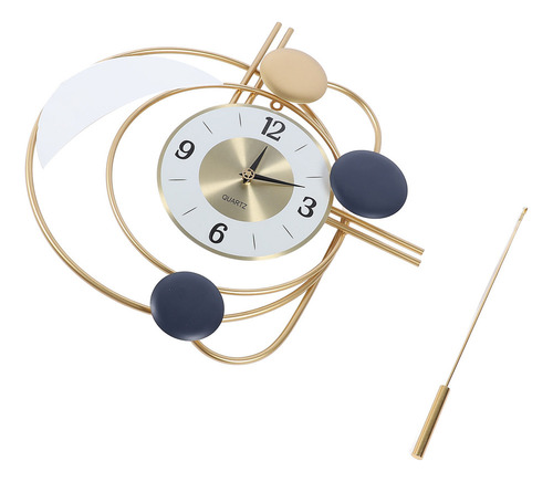 Z Relógio De Parede Decorativo Moderno Com Pêndulo Dourado