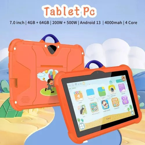 Tableta Infantil Bdf 7 De 4 Gb + 64 Gb Android 13 Con Wifi