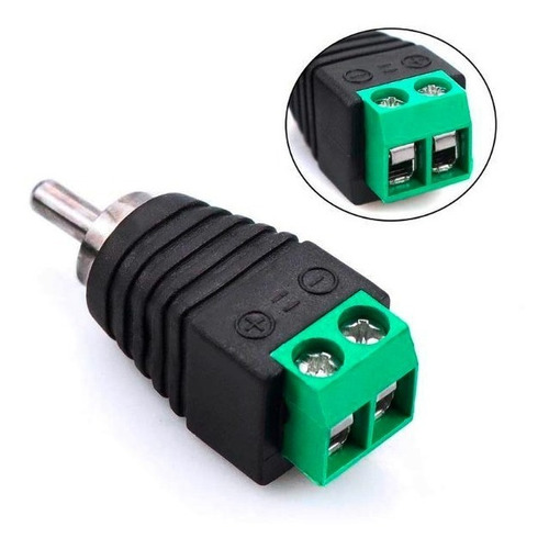 Conector Bornera Rca Macho 2 Pines 10 Unidades