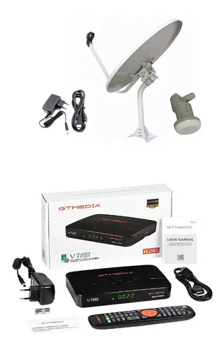 Kit Tv Satelital Y Tdt2 Receptor Gtmedia V7pro + Antena +lnb
