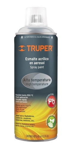 Esmalte Aerosol Aluminio Alta Temperatura Truper 18071