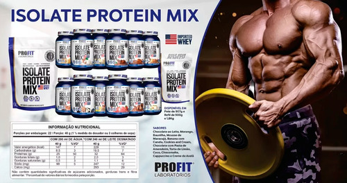 2x Whey Protein Isolado Mix Refil 900g Profit Importada