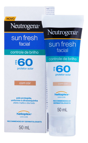 Protetor Solar Facial Sunfresh Com Cor Fps60 50ml Neutrogena