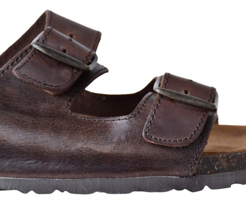 Sandalias Caballero Hombre Piel Chanclas Cafe Flexible 101