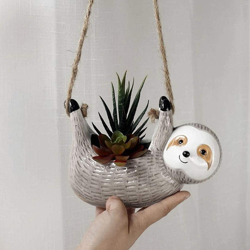 Maceta Colgante Con Forma De Perezoso Para Plantas Suculenta