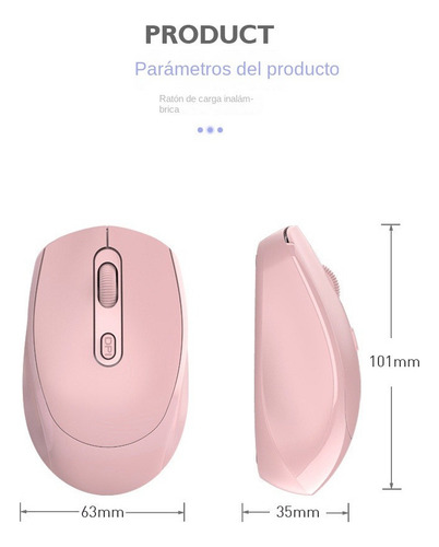 . Portátil Recargable Ratón Inalámbrico Mouse Bluetooth