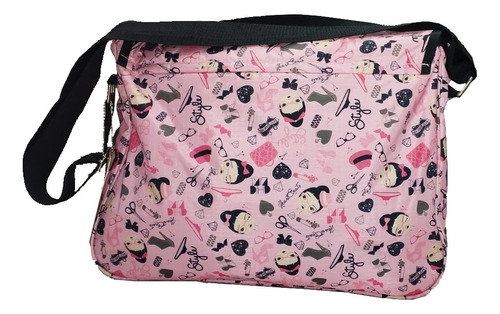 Morral C/tapa Bolso Mujer Estampado Rosa 47 Street - Lemi