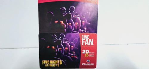 Tarjeta Collecionable Cinefan Five Nights At Freddy Cinemex