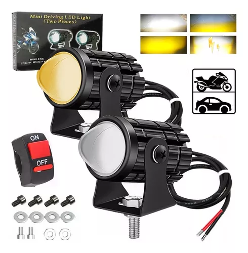 Faros Auxiliares Delanteros de Moto LED,Faros Auxiliares de Moto