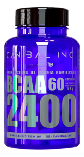 Bcaa 2400 100% Puro E Concentrado 60 Capsulas Canibal Inc. Sabor Without flavor