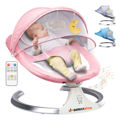 SelectShop BB3C4 mecedora eléctrica para bebé color rosa