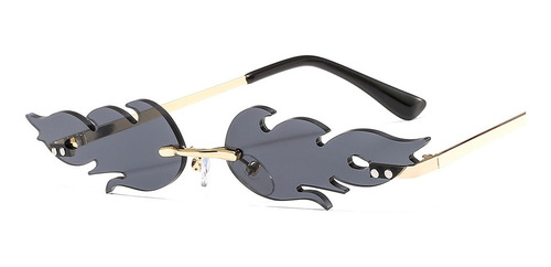 2 Unids/set Fuego Llama Gafas De Sol Mujeres Gafas De Sol Si
