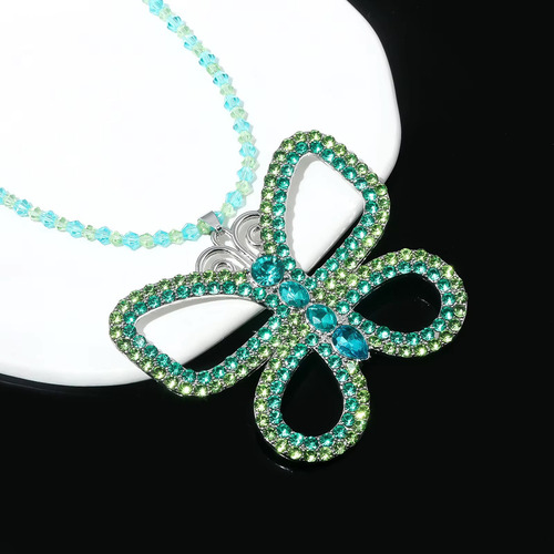 Sjx Collar Mariposa Grande Cristal Como Si Tuviera 30