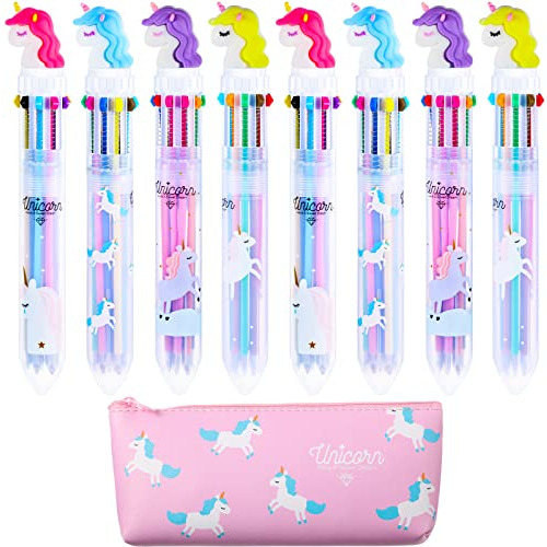 Bolígrafo Pluma Esfero 8 Pack Multicolor Unicorn Pen Retract