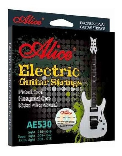 Encordado Para Guitarra Electrica Light 010 Marca Alice