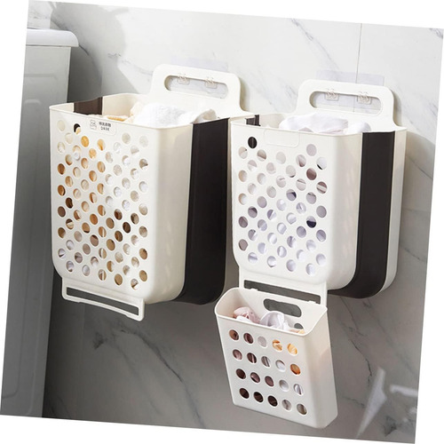 1 Set Cesto Para Ropa Colgado De La Pared Cesto De Plástico
