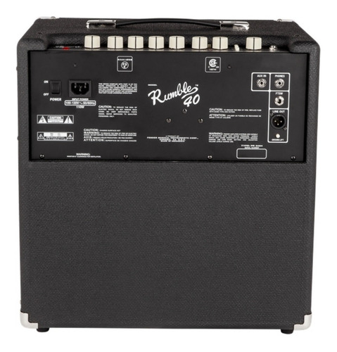 Imagen 4 de 4 de Amplificador Fender Rumble Series 40 Valvular para bajo de 40W color negro/plata 220V