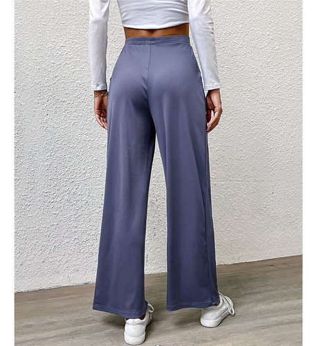 Pantalones De Mujer Rectos Pierna Ancha Con Bolsillos
