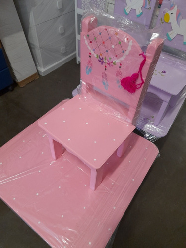 Imagen 8 de 10 de Juego De Mesa Y 2 Sillas Infantil Pintada Decorada