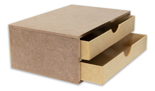 Gaveteiro P/ Arquivo De Escritorio C/ 2 Gavetas Em Mdf Cru