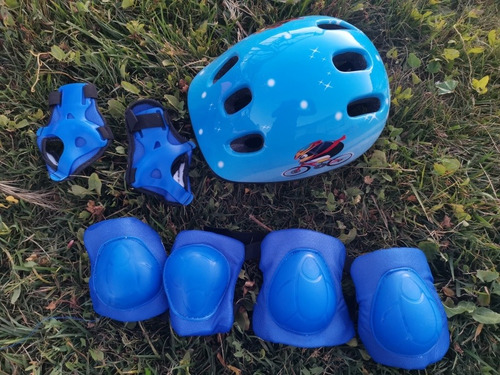 Set De Protección Infantil Completo Casco Rodilleras Coderas