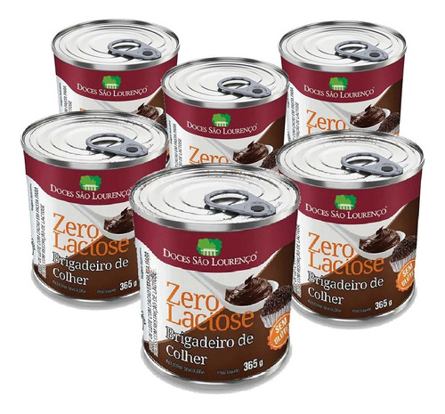 Imagem 1 de 3 de 6x Brigadeiro De Colher Zero Lactose São Lourenço 365g
