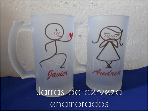 Imagen 1 de 3 de Jarras Cerveza Enamorados San Valentín Promo 2 Un Samano.uy 