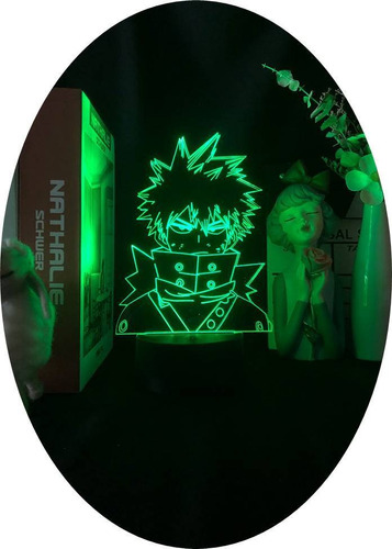 Lámpara Luz Led Acrílico Bakugou Katsuki, My Hero Academia