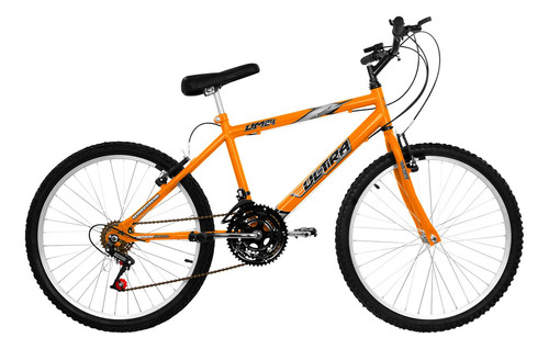 Bicicleta Masculina Feminina Ultra Bikes Aro 24 V-brake Cor Laranja Tamanho Do Quadro 15