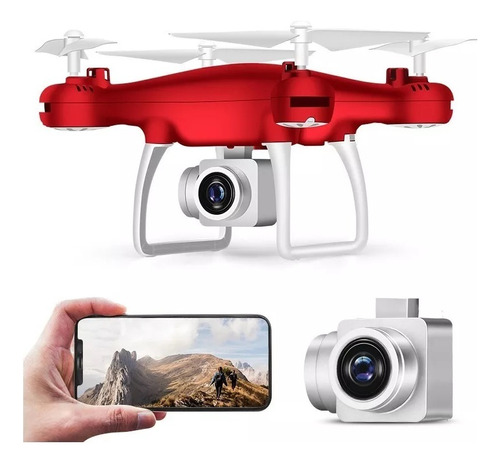 Mini drone Tenxind Tenxind Cuadricoptero TXD-8S 8sl HD con cámara HD rojo 2.4GHz 1 batería