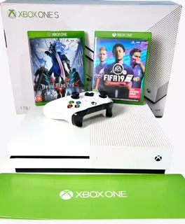 Xbox One S 1tb Completo Na Caixa Unico Dono
