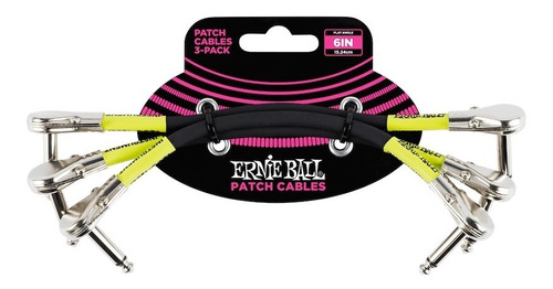 Pack 3 Cables Plug Interpedal Ernie Ball P06059 15 Cm